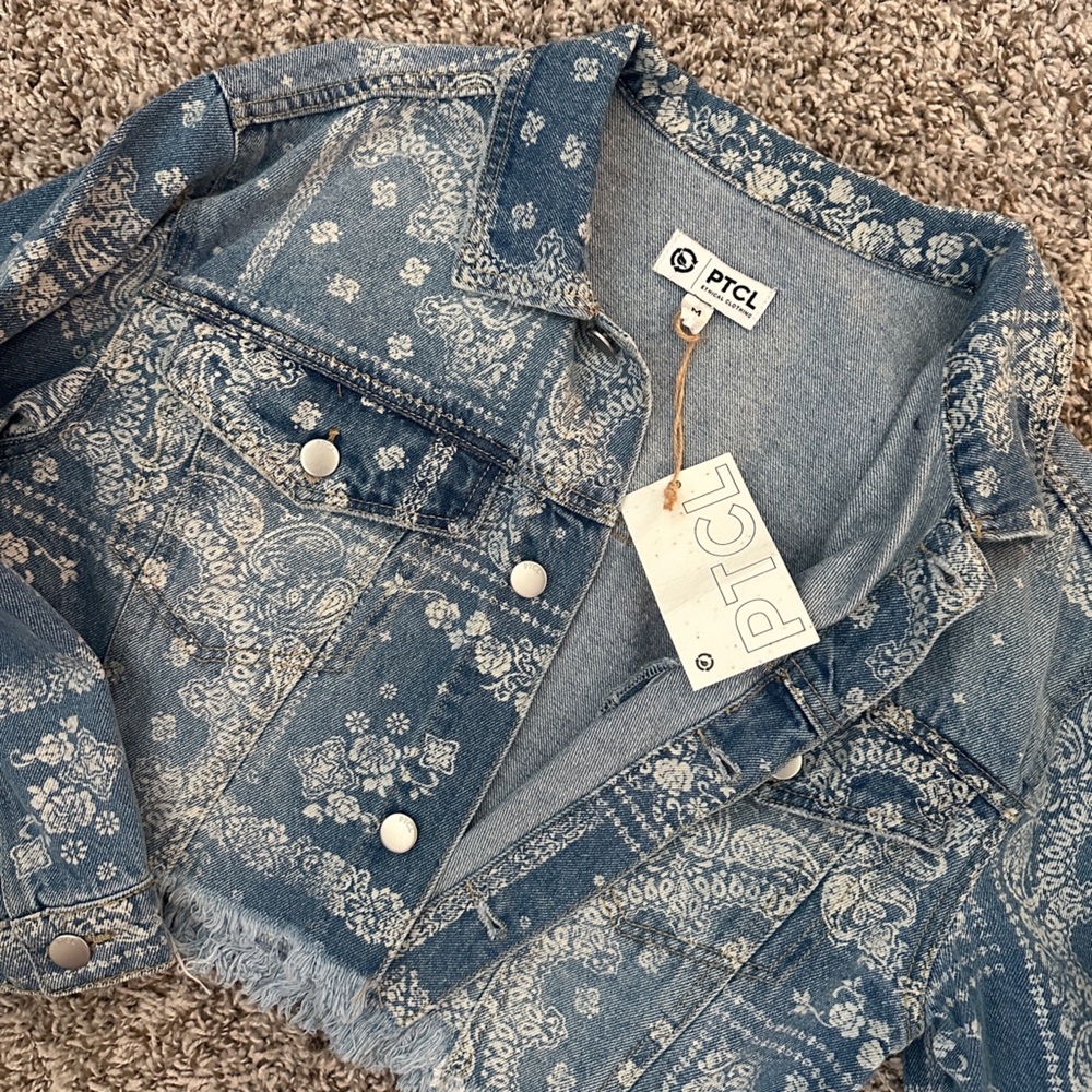 Women's bandana Jean crop jacket